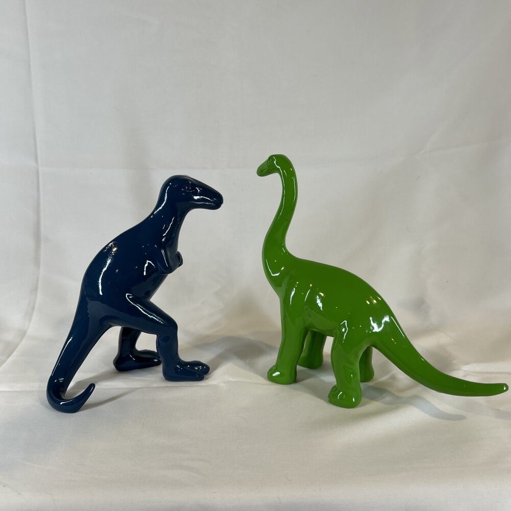 Dinosaurs Blue T-Rex & Green Brontosaurus Decor Figures (2)